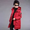 Crianças snowsuit inverno aquecer casacos para meninos roupas adolescentes vestuário crianças parkas longo casaco tamanho 10 12 14 16 ano 211203