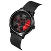 ファッションブランド最高品質メンズ高級時計作業クォーツ移動腕時計ステンレス鋼メッシュストラップ防水