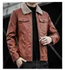 Thick Mens Leather Jacket Winter Autumn Men's Motorcycle Jacket Fashion Faux Fur Collar Windproof Warm Coat Fleece Jacket Men 211110