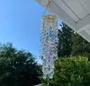 Crystal Wind Chime Chandelier Coloful Prisms Sun Catcher Sparkle Pendant Garden Decoration Rainbow Maker Colorful Beads Hanging Ornament Patio Lawn Decor