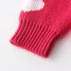 knitted knit sweater t-shirt love round neck pullover shirt cotton yarn female baby clothes born Knit Sweater 210515