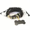 Retro Lolita Style Dog Collars Kant Pearl Pendant Puppy Leidingen Mode Rhinestone Bowknot Collar voor Teddy Schnauzer Franse Bulldog