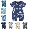 Unisex kläder kortärmad baby rompers sommar spädbarn pyjamas bomull mjuk boysgirls jumpsuit kostym kroppsdräkt 0161