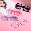 Óculos de sol verão 2021 crianças moda forma quadrada moldura meninas meninos óculos de sol máscaras uv400 toddler ao ar livre eyewear