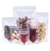 Transparent Resealable Stand Up Bags Plastic Reusable Storage Pouch Smell Proof Packaging for Coffee Tea