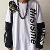 Gotik Goth Style Teps Punk Uzun Kollu Ment-Shirt Japon Sokak Giyim Moda Kore Büyük Boy Y2K Tops 2107212419