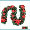 Decoratieve feestelijke feestartikelen Home GardenDecoratieve bloemen Kransen 2.7 M Kerst Rattan Garland Schoolavonden kleuterschool