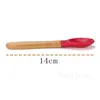 Baby Spoon Silicone Tableware Infant Auxiliary Dinnerware Boys Wooden Handle Kids Training Spoons Household Kitchen Accessories T9I001777