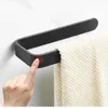 Svart väggmonterad badrum toalettpapper hållare handduk bar rack köksrulle tillbehör vävnad 210709