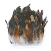 13-18cm Naturliga roosterfjädrar Trimming Plumas Fringe Ribbon DIY Needlework Bröllopsklänning Dekoration Plumes Feather for Crafts