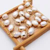 Baroque oval loose beads gilt copper edging connector DIY pearls for jewelry making