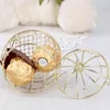 Mini metal gold vintage retro bird cage candy boxes baby shower favor gift box for guests party birthday Souvenir 211216