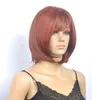 New Fashion Beautiful Women's Short Red Brown Straight Wigs