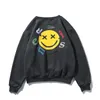 Kenye West Fashion Mens Hoodies European en American Tide Sweater Smiley Face Foam Printing Men Women Parping Plus Velvet Sweatshirts