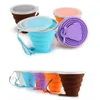 Tasses pliantes 270 ml sans BPA de qualité alimentaire tasse à eau voyage Silicone rétractable coloré Portable extérieur café Handcup CPA3440