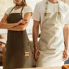 Bej Kahverengi Polyester Pamuk Önlüğü Önlük Barista Barmen Beklentileri Pasta Şef Restoran El Üniforma Bistro Cafe İş Kıyafeti K2 210629