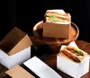 Крафт Бумажные бутерброды Упаковочная коробка Толстый Яичный Тост Хлеб Завтрак Упаковочные коробки Бургер Teatime Лоток