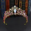 KMVEXO casque de mariée couleur Rose strass cristal diadème reine couronne princesse diadèmes bijoux de cheveux de mariage