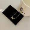 Ins Mode 3 Kleuren Zirkoon Vlinder Ketting Bling Blings Rose Goud Zilver Animal Charm Hanger Verklaring Kettingen Prachtige Sieraden Voor Vrouwen Meisjes