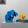 Objetos decorativos figurinhas criativo elefante geométrico estátua mobiliário de desktop sala de estar varanda exposição moderna contraste cor arte de