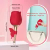 Вибраторы Вибратор с розой, 10 скоростей, вибрирующая лента для присоски для клитора, стимуляция клитора, женская мастурбация, секс-игрушки для женщин 093487154