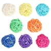 Cat Toys 2021 Style Pet Funny Sounds Bell Rattan Ball 5 Sets Mixed Color Suitable For All Types Of Pets