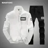 Men's Sportswear Set Spring Summer Men Tracksuit Printed Sweatshirt+Pants Sports Suit Casual 2 Pieces Set Mens Drop 210806