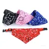 4 color Pet saliva towel telescopic printing triangle towel collar pet products Dog scarf Apparel S M L size T2I52109