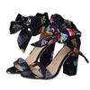 أحذية امرأة الصيف صنادل على الموضة عالية الكعب حفلة القوس زهرة Zapatos De Mujer Sandalias De Verano Para Mujer