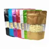 Rifornimento del partito 10x15cm Stand Up Zipper Mylar Borse Finestra trasparente opaca per zip Foglio di alluminio Borsa Lock Candy Snacks Package