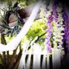 12 Pcs 45inch Wisteria Artificial Flower Silk Vine Garland Hanging for Wedding Party Garden Outdoor Greenery Office Wall Decor 210925