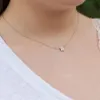 Mode minuscule collier Initial or argent couleur lettres coupées nom unique colliers ras du cou pour les femmes pendentif bijoux cadeau