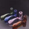 Thick Sherlock Glass Smoking Hand Spoon Pipe Multi-Colors Pyrex Oil Burner Pipes Tobacco Dry Herb for Bong Bubbler OEM LOGO