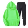 Ensembles Marque Solide Couleur Casual Sweats à capuche + Pantalons de fitness Hommes Femmes Automne Hiver Chaud Pantalon de survêtement Survêtement Joggers Sportswear Costume Y0831