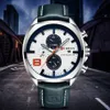 Curren Herren Chronograph Sportuhr Military Business Luxus Quarzuhr Uhren Datum Display Männer Sport Leder Armbanduhren