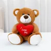 Heart Bear Bow Tie Bear Plush Doll Söt Tecknad Teddy Bears Present Alla hjärtans dag Gåvor Plush Toys 25cm