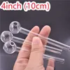 STOCK IN USA Transparent Tobacco Smoking Pipe Glass Oil Burner Pipe Glass Ware Herb Hookah Cigarette Shisha Tube Pipes Dab Rig Bong Cheapest Price