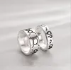 Sterlingsilber, platiniert, Totenkopf-Bandring, Herren- und Damenmode, Luxus-Designerringe, klassisch, verblasst nie49G8