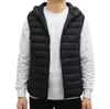 Moda masculina coletes inverno outerwear leve casacos masculinos de alta qualidade quente à prova de vento ao ar livre casual invernos casaco com capuz roupas masculinas