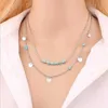 Multi-layer ronde Tibetaanse zilveren turquoise hanger kettingen mode cadeau nationale stijl vrouwen heren diy ketting hangers