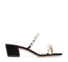 Lyxig design Amara Dam Sandal Pärlband Tofflor Chunky Heels Mule Square Toe Dam Sommar Pumps Klänning Fest Bröllop EU35-43. Box