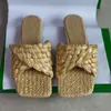 نساء تمتد الصنادل عالية الكعب أحذية intrecciato raffia mule slides engated requared tee slippers slide حلوى البغال البغال الصندل النعال الهلام حذاء 313