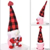 Partyzubehör Valentinstag Plüsch gesichtslose Puppen Dekorationen Buffalo Plaid Schwedisch Skandinavische Tischdekoration Valentinstagsgeschenk RRF13203