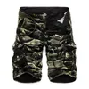 Carga Militar Shorts Homens Camuflagem de Verão de Algodão Puro Vestuário Confortável Cama 210714