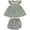 zomer meisjes katoen plaid pop trui set peuter meisje kleding boutique outfits 210702