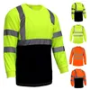 T-shirt da uomo Camicie da uomo T-shirt riflettente ad alta visibilità a maniche lunghe Camicia di sicurezza Hi Vis Abbigliamento da lavoro T Work Women196j