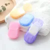 Travel Portable Soap Box With 20Pcs Papers Disposable Flakes Storage Scented Foaming Mini Paper Container Dishes