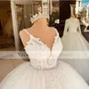 Middle East Ball Gown Wedding Dress 2022 Appliques Lace Spaghetti Straps Lace Chapel Train Bridal Party Gowns