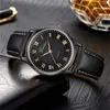 Armbandsur Genève Big Dial Fashion Leather Watch Men Vattentät utomhus Militärkronograf Quartz Army Man Clock Relogio Masculino