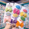 Hair Accessories 2 Pcs Children's Simple Colorful Fabric Bow Hairpin Headdress Fashion Sweet Girl Embroidery Butterfly BB Clip